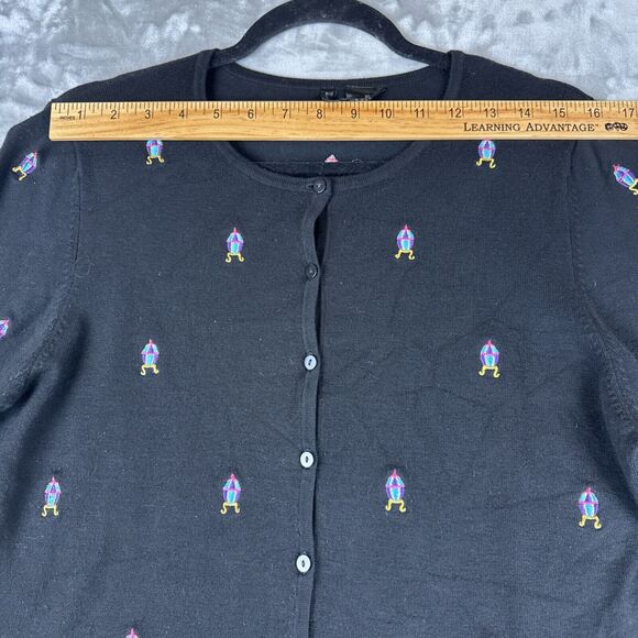 Etoile Embroidered Cardigan Women's XL Black Faberge Egg Easter Funky (1045) - Picture 7 of 9